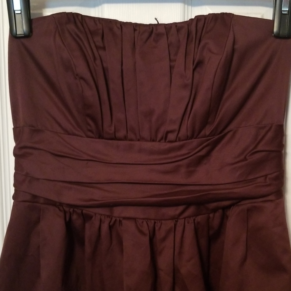 David's Bridal brown strapless dress - Picture 2 of 4